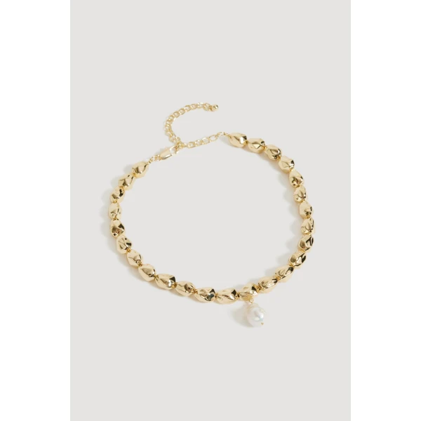 Aje Spencer Necklace in Gold/Pearl | Necklace | Luxury Shoes 