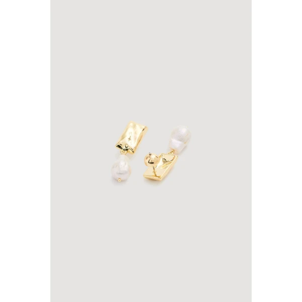 Aje Spencer Pearl Drop Earrings in Gold/Pearl | Earrings | Luxury Shoes 