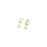 Aje Spencer Pearl Drop Earrings in Gold/Pearl | Earrings | Luxury Shoes 