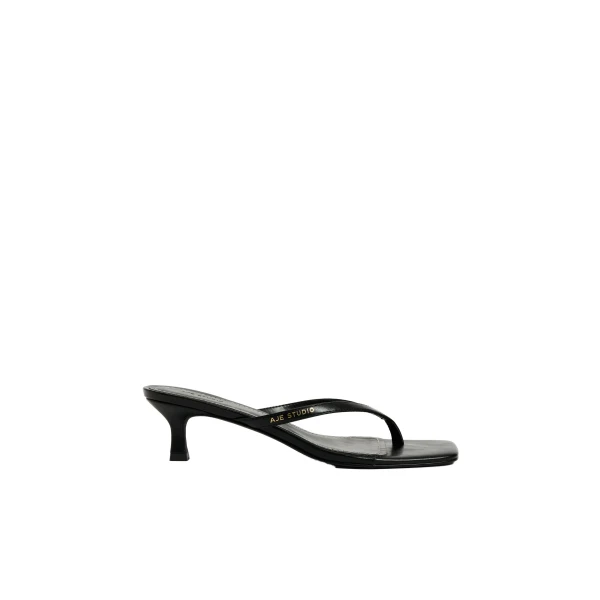 Aje Studio Thong Heel in Black | Heels | Luxury Shoes 
