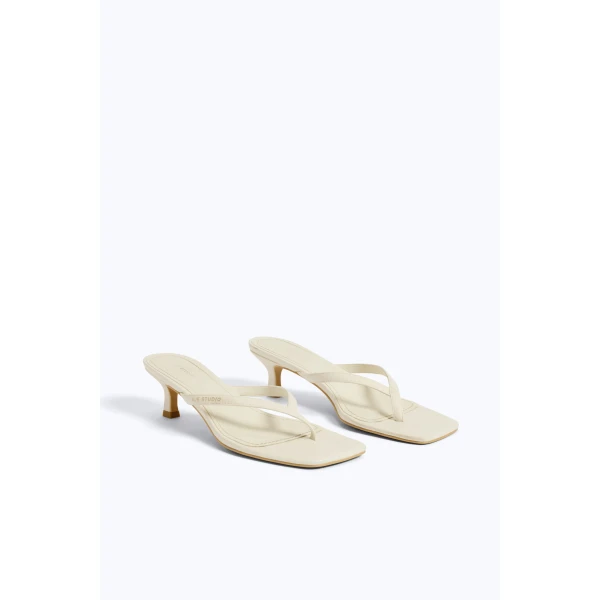 Aje Studio Thong Heel in Ivory | Heels | Luxury Shoes 