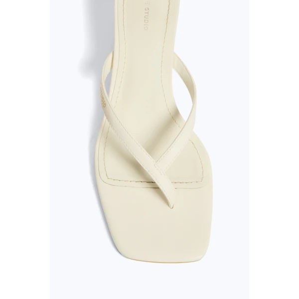 Aje Studio Thong Heel in Ivory | Heels | Luxury Shoes 