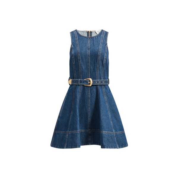 Aje Talia Hi Lo Denim Mini Dress