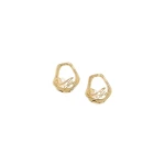 Aje Theadora Logo Stud in Gold/Pearl | Earrings | Luxury Shoes 