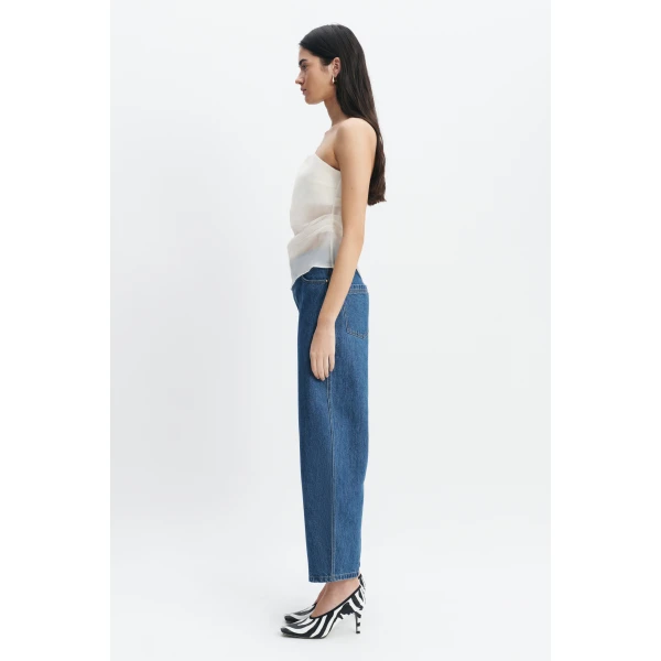 Aje Tully Bubble Crop Jean in Coastal Wash | Pants | Luxury Shoes 