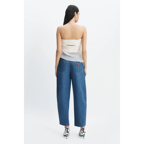 Aje Tully Bubble Crop Jean in Coastal Wash | Pants | Luxury Shoes 