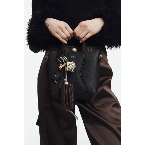 Aje Untold Mini Tote in Black | Totes & Top-Handle Bags | Luxury Shoes 