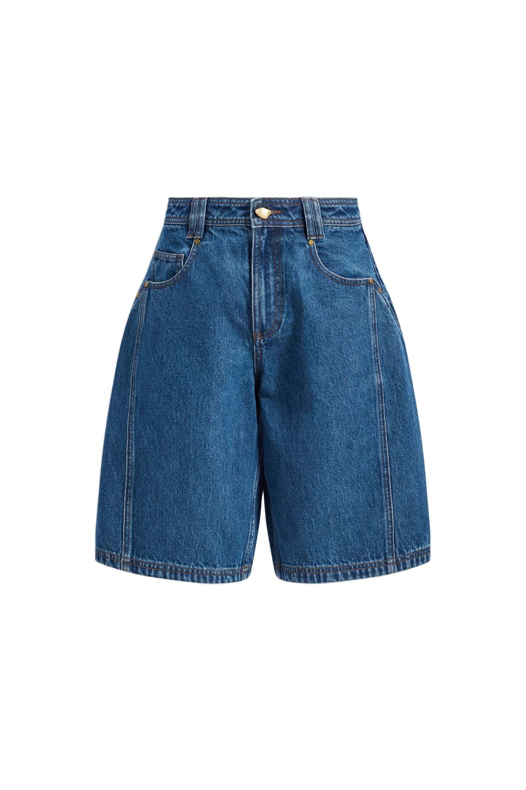 Aje Vaila Denim Bermuda Short Deep Blue Wash Aje Vaila Denim Bermuda Short in Deep Blue Wash | Shorts | Luxury Shoes