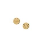 Aje Valetta Round Logo Stud in Gold | Earrings | Luxury Shoes 
