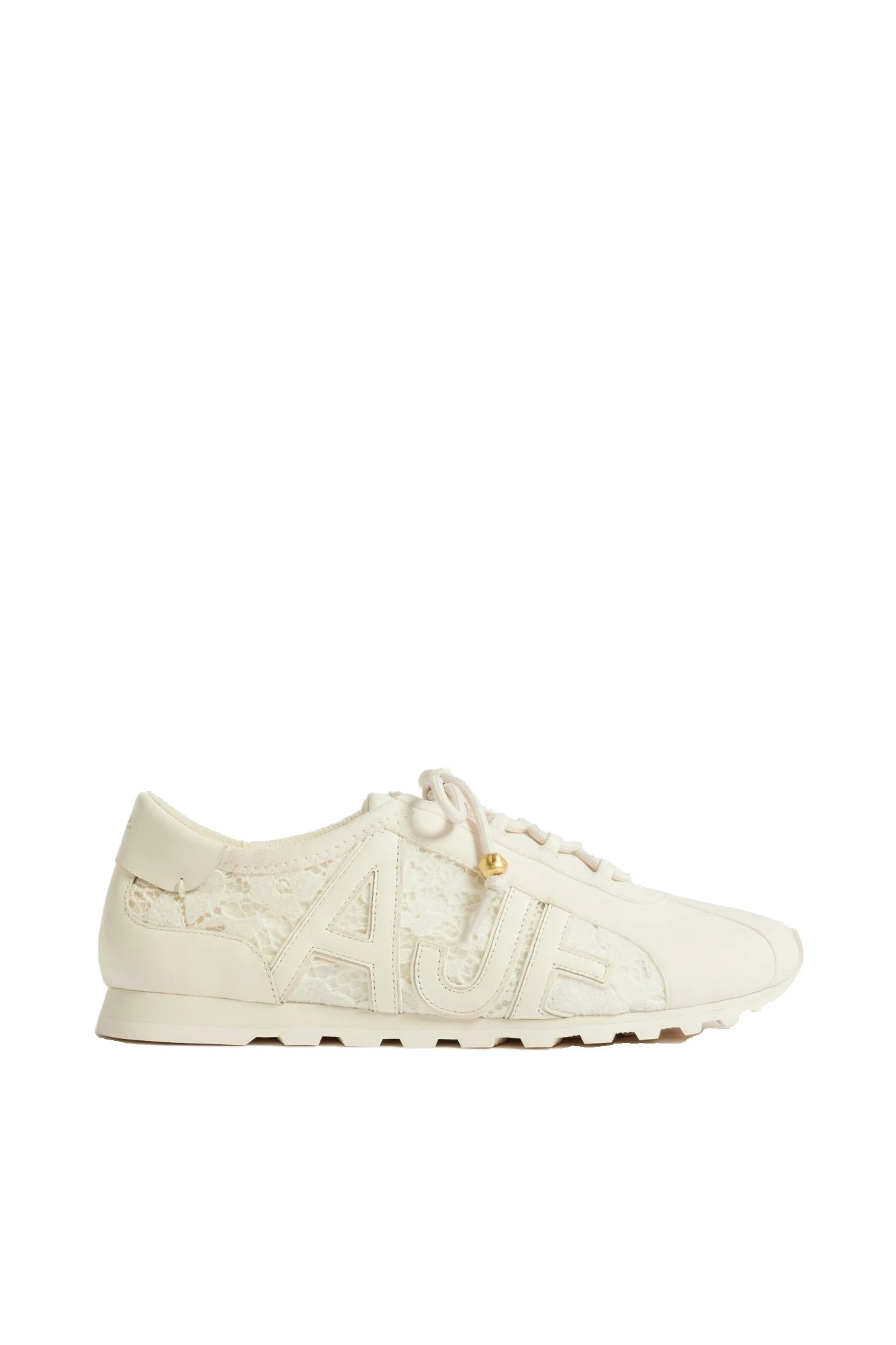 Aje Valli Lace Logo Trainer Ivory Velvetine Aje Valli Lace Logo Trainer in Ivory Velvetine | Sneakers | Luxury Shoes