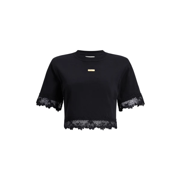 Verity Lace Hem Cropped Tee