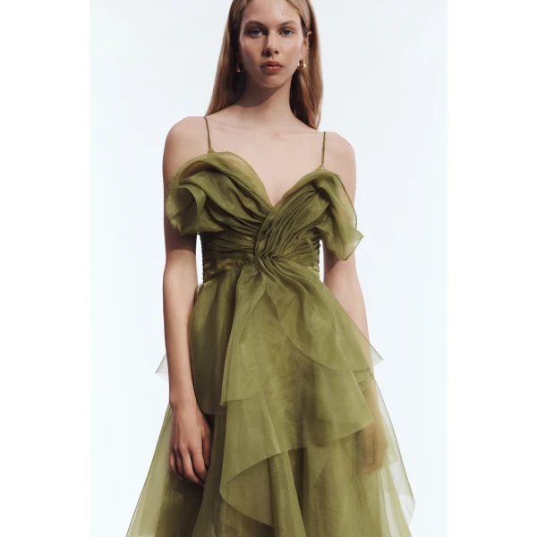 Aje Vionette Gown in Avocado | Evening Gowns | Luxury Shoes 
