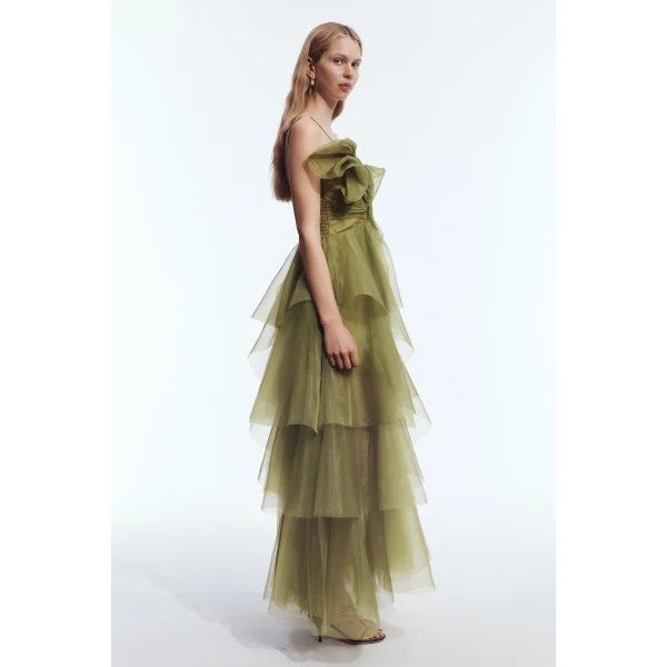 Aje Vionette Gown in Avocado | Evening Gowns | Luxury Shoes 