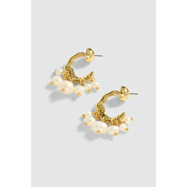 Aje Viva Pearl Drop Earring in Gold/Pearl | Earrings | Luxury Shoes 