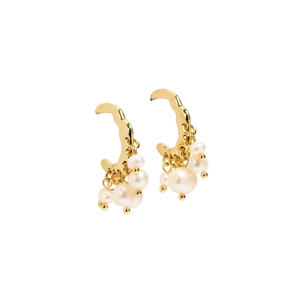 Aje Viva Pearl Drop Earring in Gold/Pearl | Earrings | Luxury Shoes 