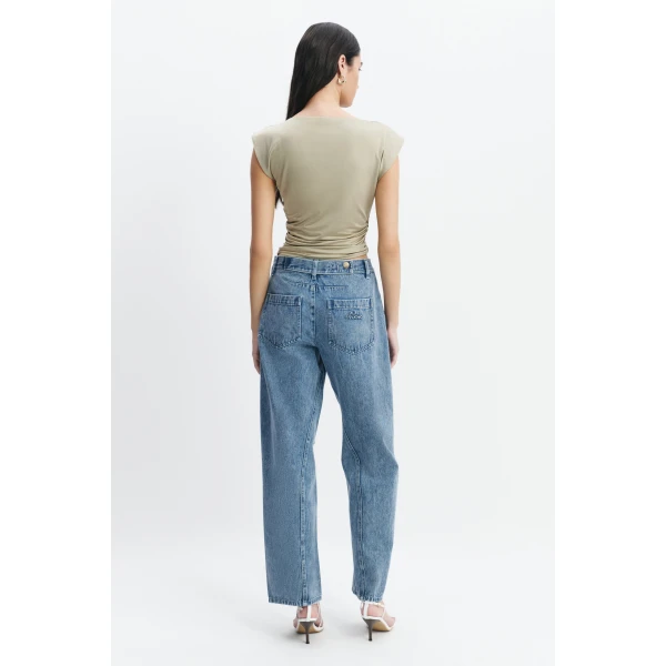 Aje Willow Asymmetric Top in Pale Olive | Tops | Luxury Shoes 
