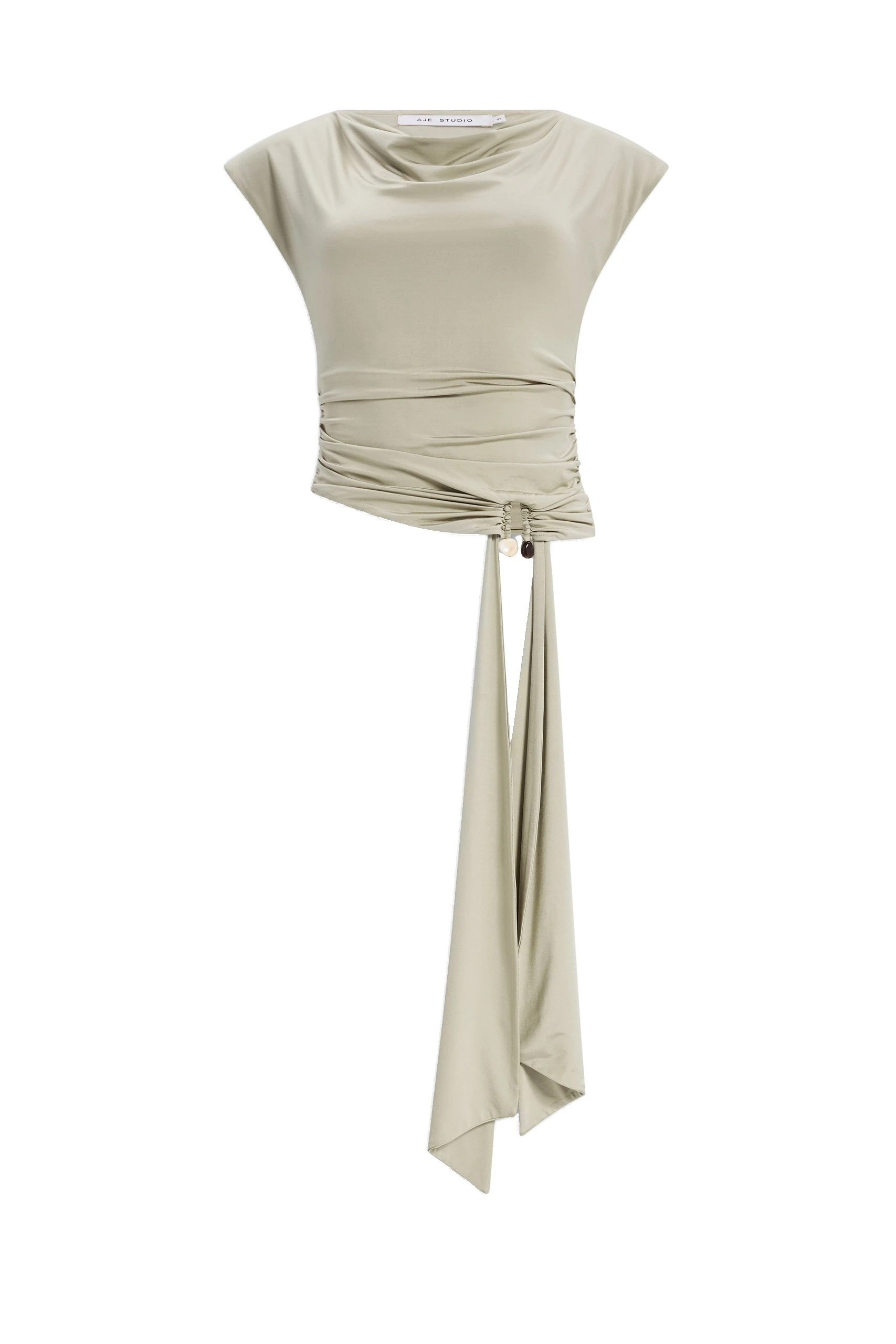 Aje Willow Asymmetric Top Pale Olive Aje Willow Asymmetric Top in Pale Olive | Tops | Luxury Shoes