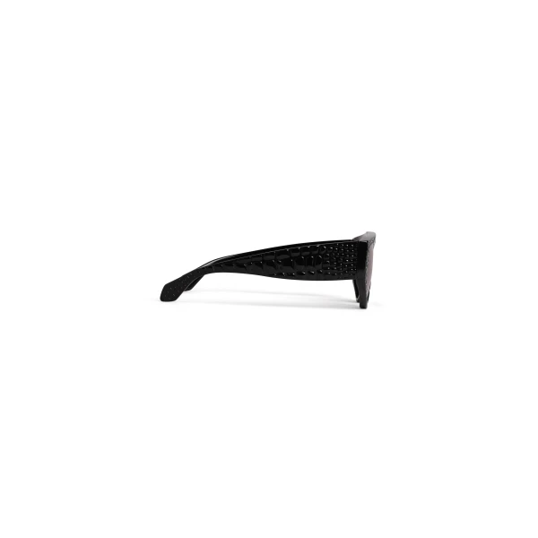 Alaia Aviator Mask Sunglasses in Black, Crocodile Print | Sunglasses | Luxury Shoes 