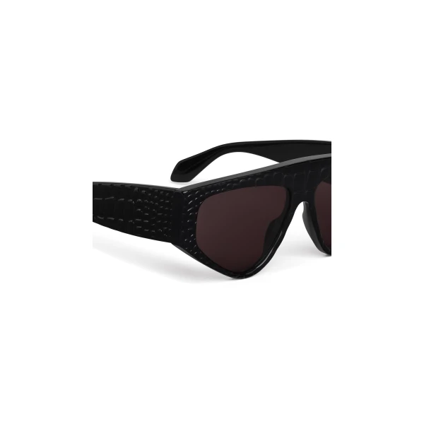 Alaia Aviator Mask Sunglasses in Black, Crocodile Print | Sunglasses | Luxury Shoes 