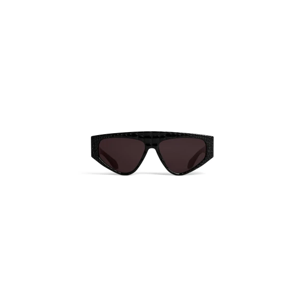 Alaia Aviator Mask Sunglasses in Black, Crocodile Print | Sunglasses | Luxury Shoes 