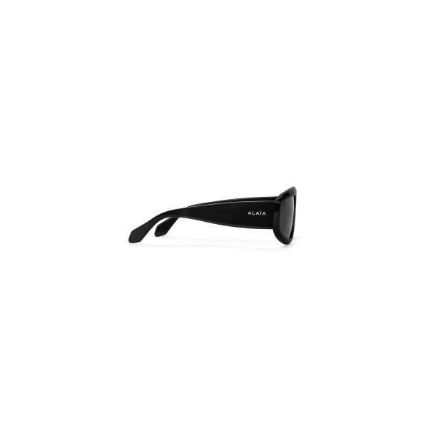 Alaia Aviator Mask Sunglasses in Black | Sunglasses | Luxury Shoes 