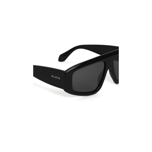Alaia Aviator Mask Sunglasses in Black | Sunglasses | Luxury Shoes 