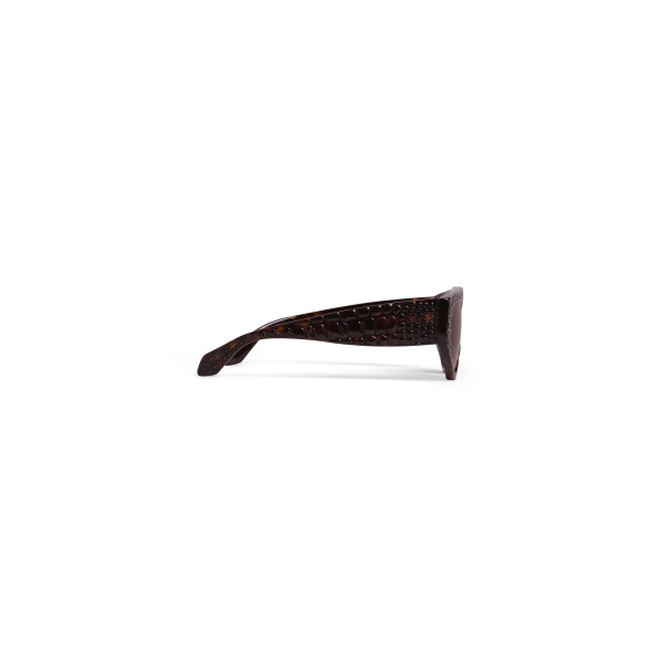 Alaia Aviator Mask Sunglasses in Havana, Crocodile Print | Sunglasses | Luxury Shoes 