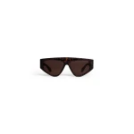 Alaia Aviator Mask Sunglasses in Havana, Crocodile Print | Sunglasses | Luxury Shoes 