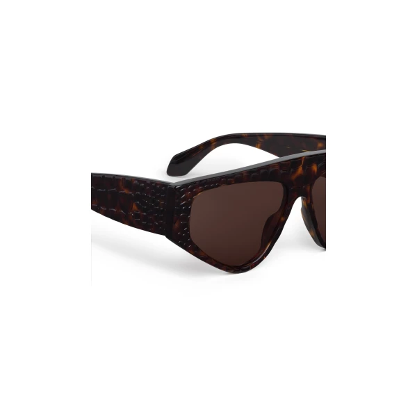 Alaia Aviator Mask Sunglasses in Havana, Crocodile Print | Sunglasses | Luxury Shoes 