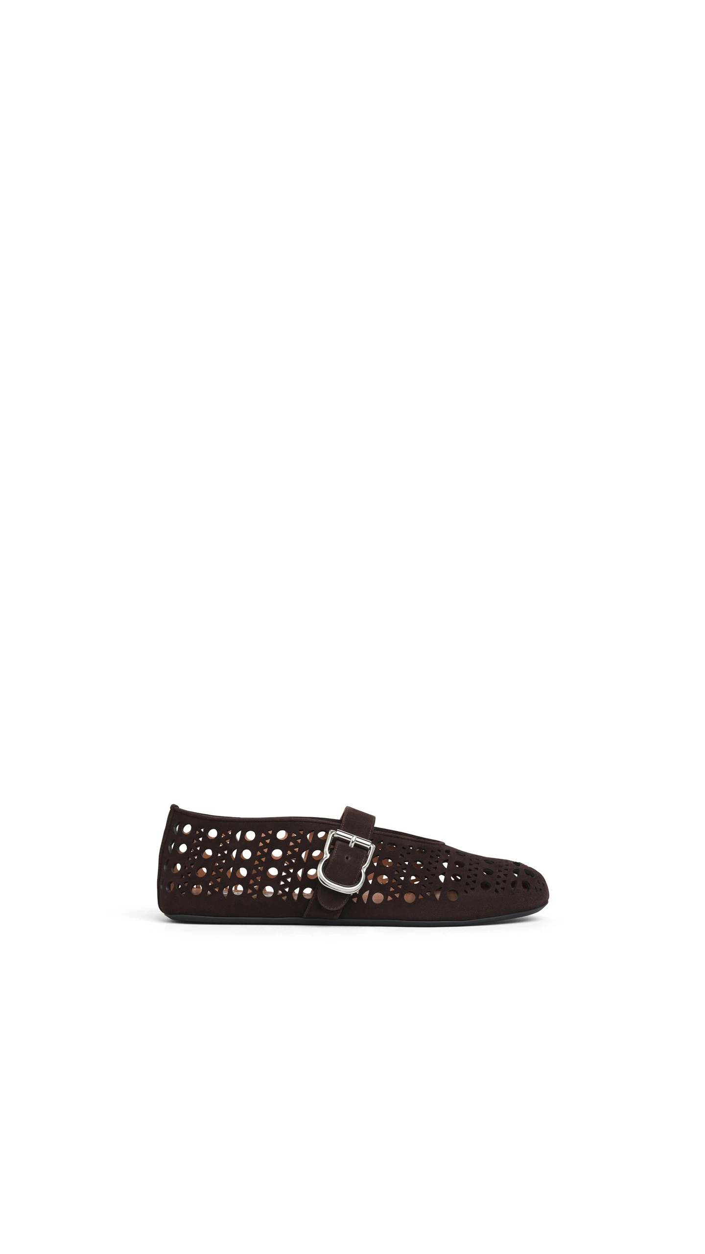 Alaia Ballet Flats Vienne in Suede, Dark Brown Alaia Ballet Flats Vienne in Suede, Dark Brown | Flats | Luxury Shoes