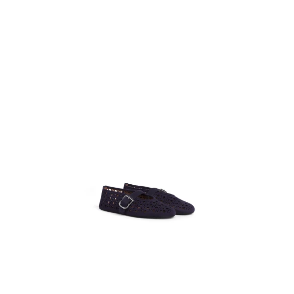 Alaia Ballet Flats Vienne in Suede, Eggplant | Flats | Luxury Shoes 