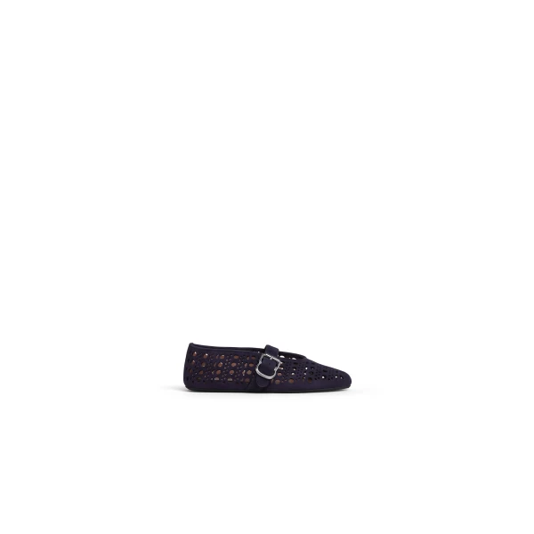 Alaia Ballet Flats Vienne in Suede, Eggplant | Flats | Luxury Shoes 