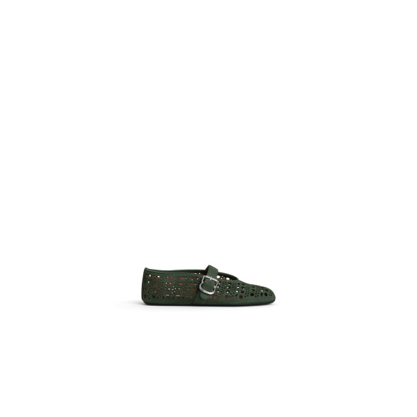 Alaia Ballet Flats Vienne in Suede, Lichen | Flats | Luxury Shoes 