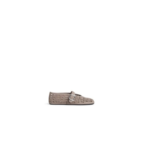 Alaia Ballet Flats Vienne in Suede, Mist | Flats | Luxury Shoes 