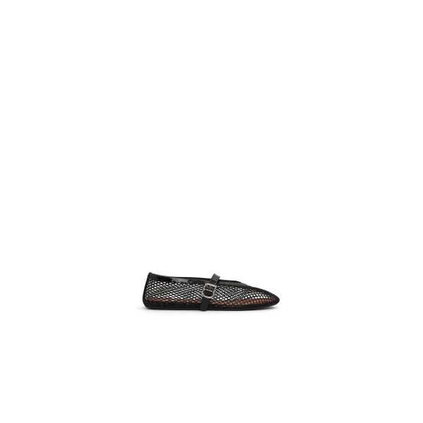 Alaia Ballet Flats in Fishnet, Black | Flats | Luxury Shoes 