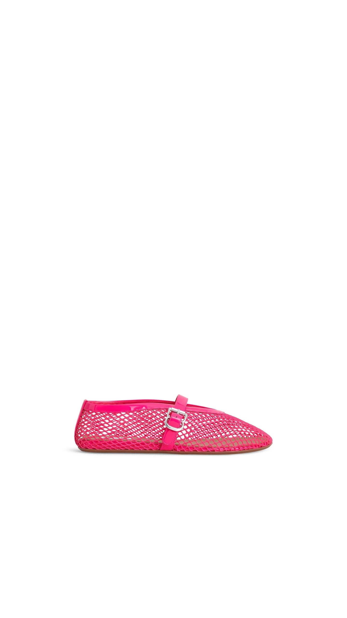 Alaia Ballet Flats in Fishnet, Fuchsia Alaia Ballet Flats in Fishnet, Fuchsia | Flats | Luxury Shoes
