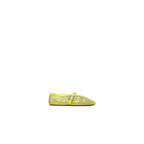 Ballet Flats in Fishnet, Lemon Yellow
