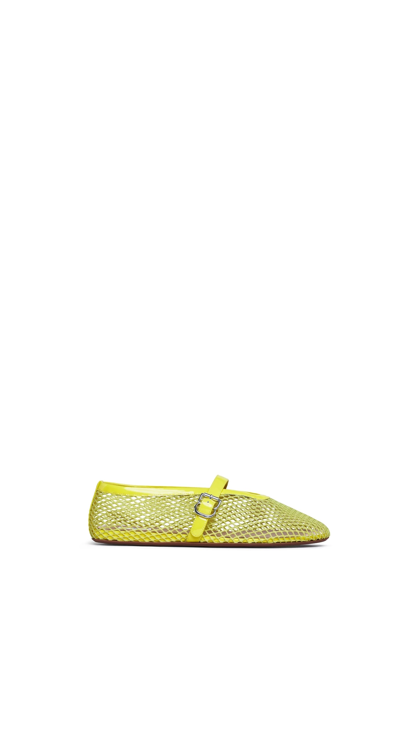 Alaia Ballet Flats in Fishnet, Lemon Yellow Alaia Ballet Flats in Fishnet, Lemon Yellow | Flats | Luxury Shoes
