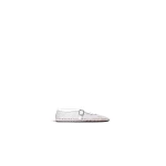 Alaia Ballet Flats in Fishnet, Optical White | Flats | Luxury Shoes 