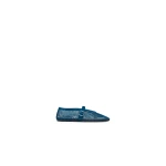 Alaia Ballet Flats in Fishnet and Suede, China Blue | Flats | Luxury Shoes 