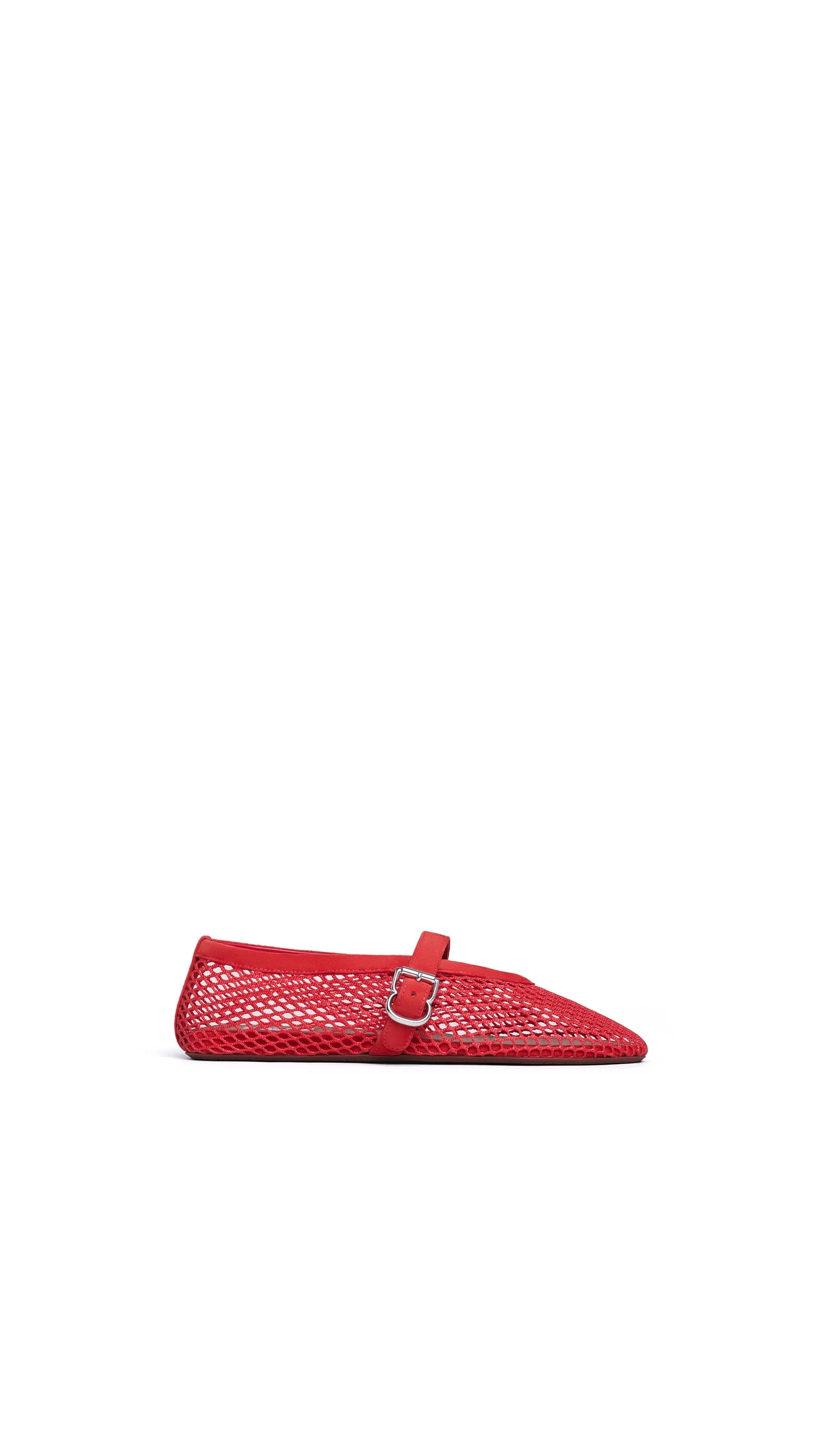 Alaia Ballet Flats in Fishnet and Suede, Orange-red Alaia Ballet Flats in Fishnet and Suede, Orange-red | Flats | Luxury Shoes