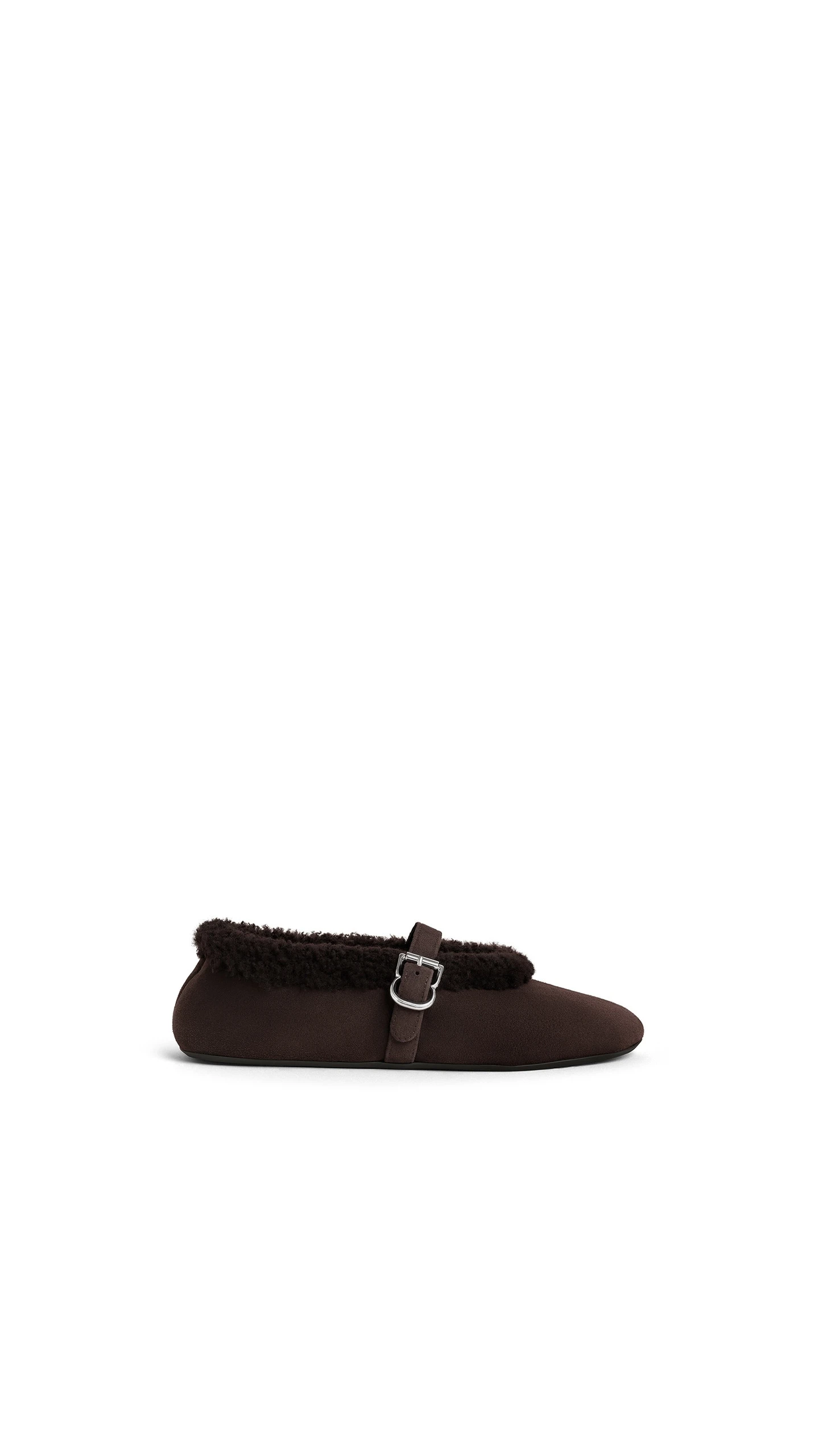 Alaia Ballet Flats in Merino Shearling, Chestnut Alaia Ballet Flats in Merino Shearling, Chestnut | Flats | Luxury Shoes