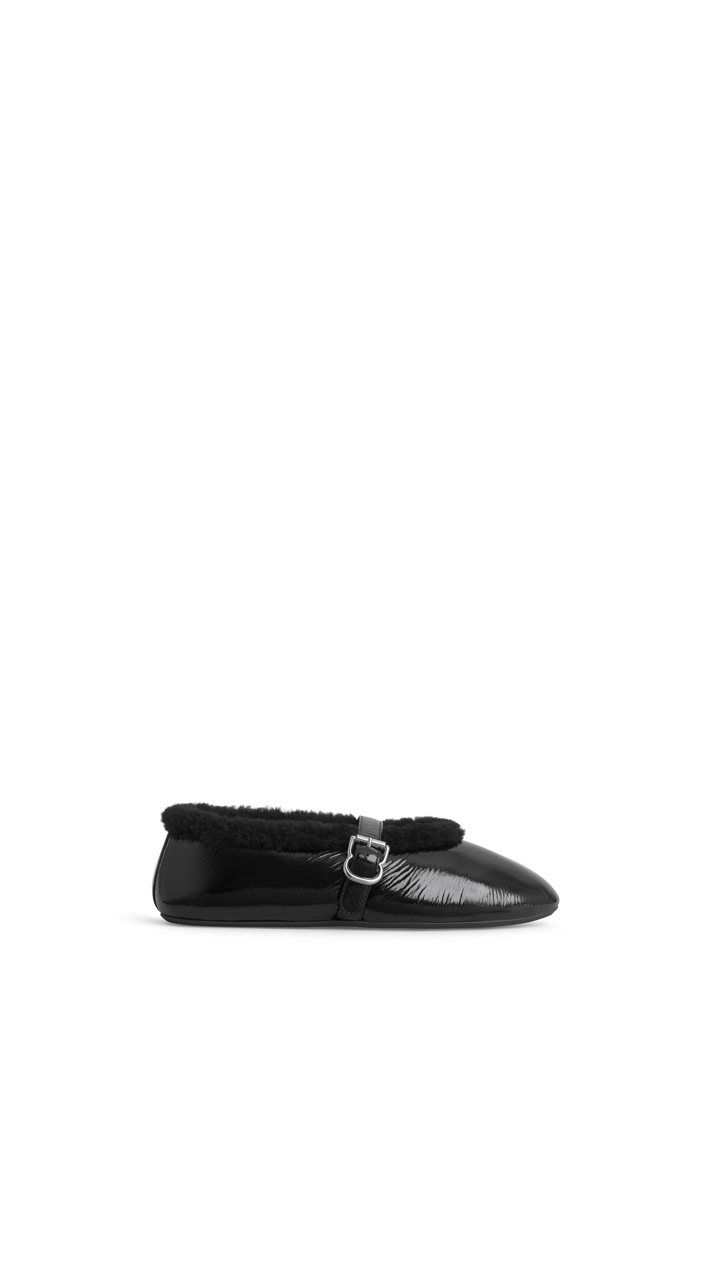 Alaia Ballet Flats in Naplack Shearling, Black Alaia Ballet Flats in Naplack Shearling, Black | Flats | Luxury Shoes