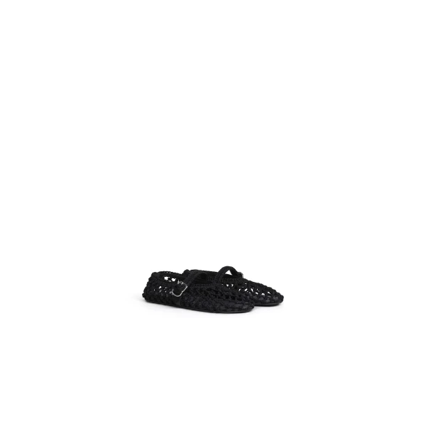 Alaia Ballet Flats in Satin Cord, Black | Flats | Luxury Shoes 
