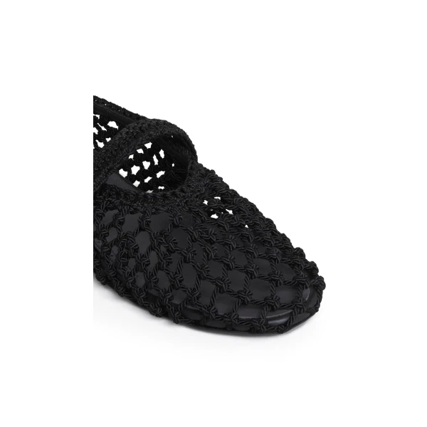 Alaia Ballet Flats in Satin Cord, Black | Flats | Luxury Shoes 