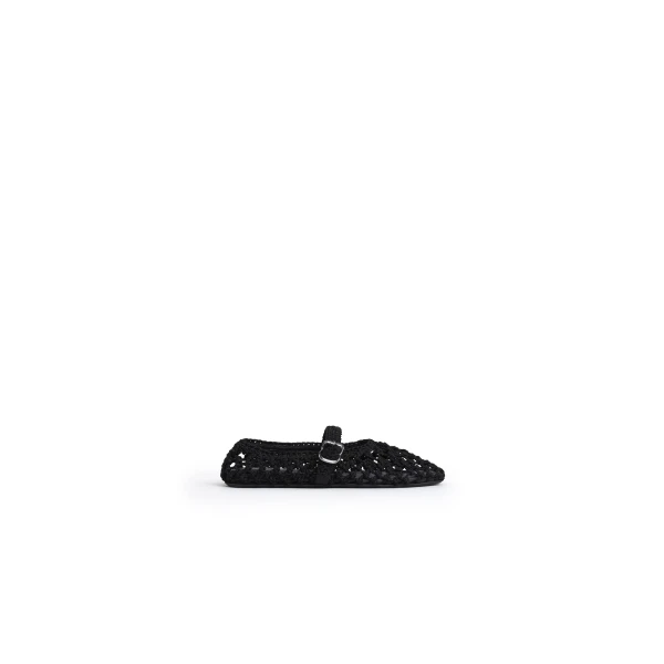 Alaia Ballet Flats in Satin Cord, Black | Flats | Luxury Shoes 