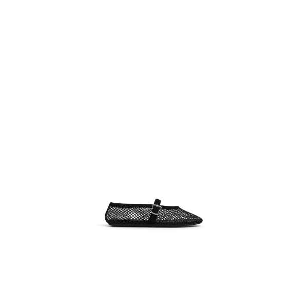 Ballet Flats in Strass Fishnet, Black