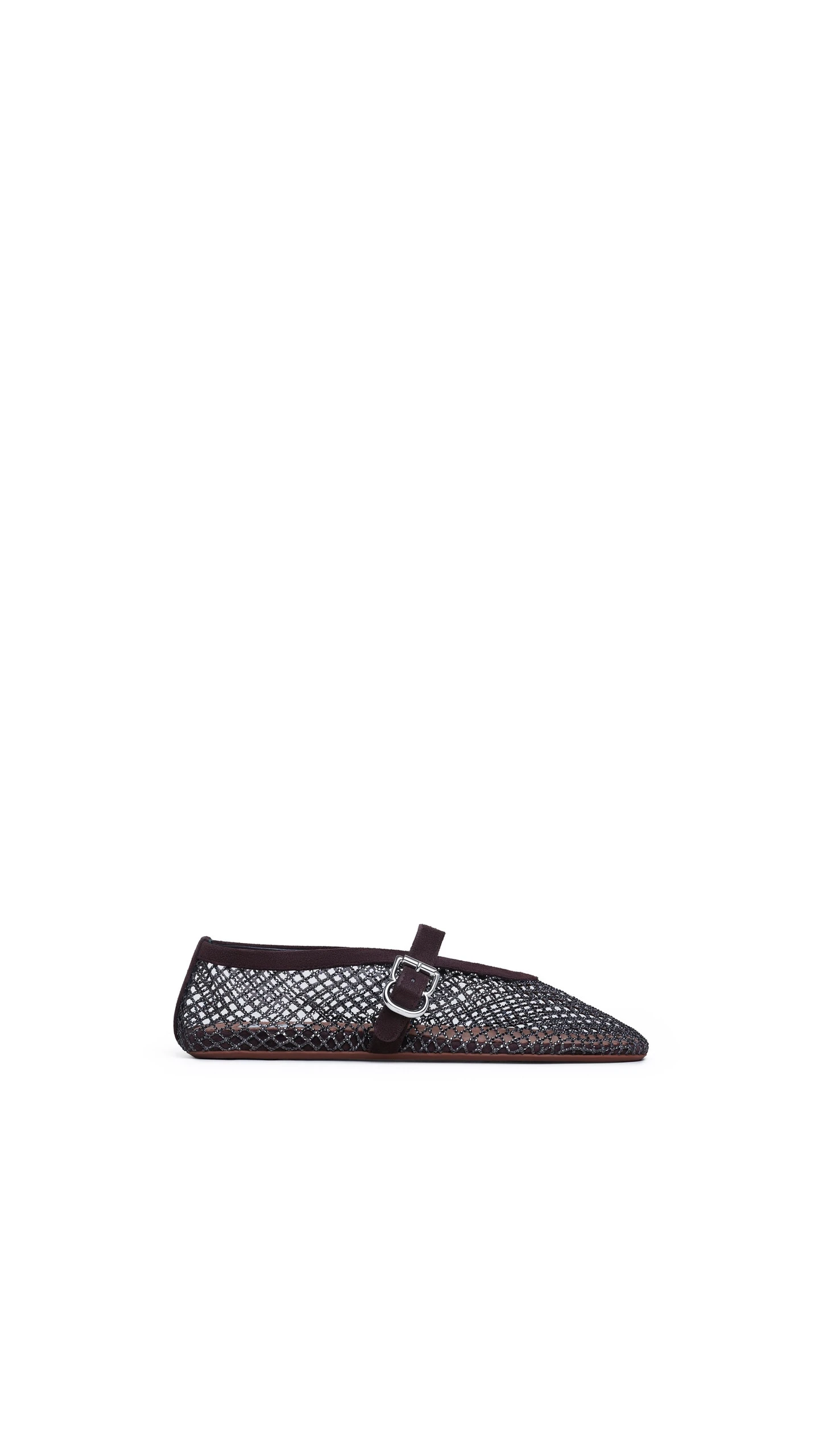 Alaia Ballet Flats in Strass Fishnet, Blue Alaia Ballet Flats in Strass Fishnet, Blue | Flats | Luxury Shoes