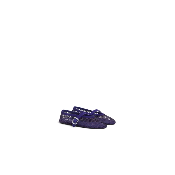 Alaia Ballet Flats in Strass Fishnet, Iris | Flats | Luxury Shoes 