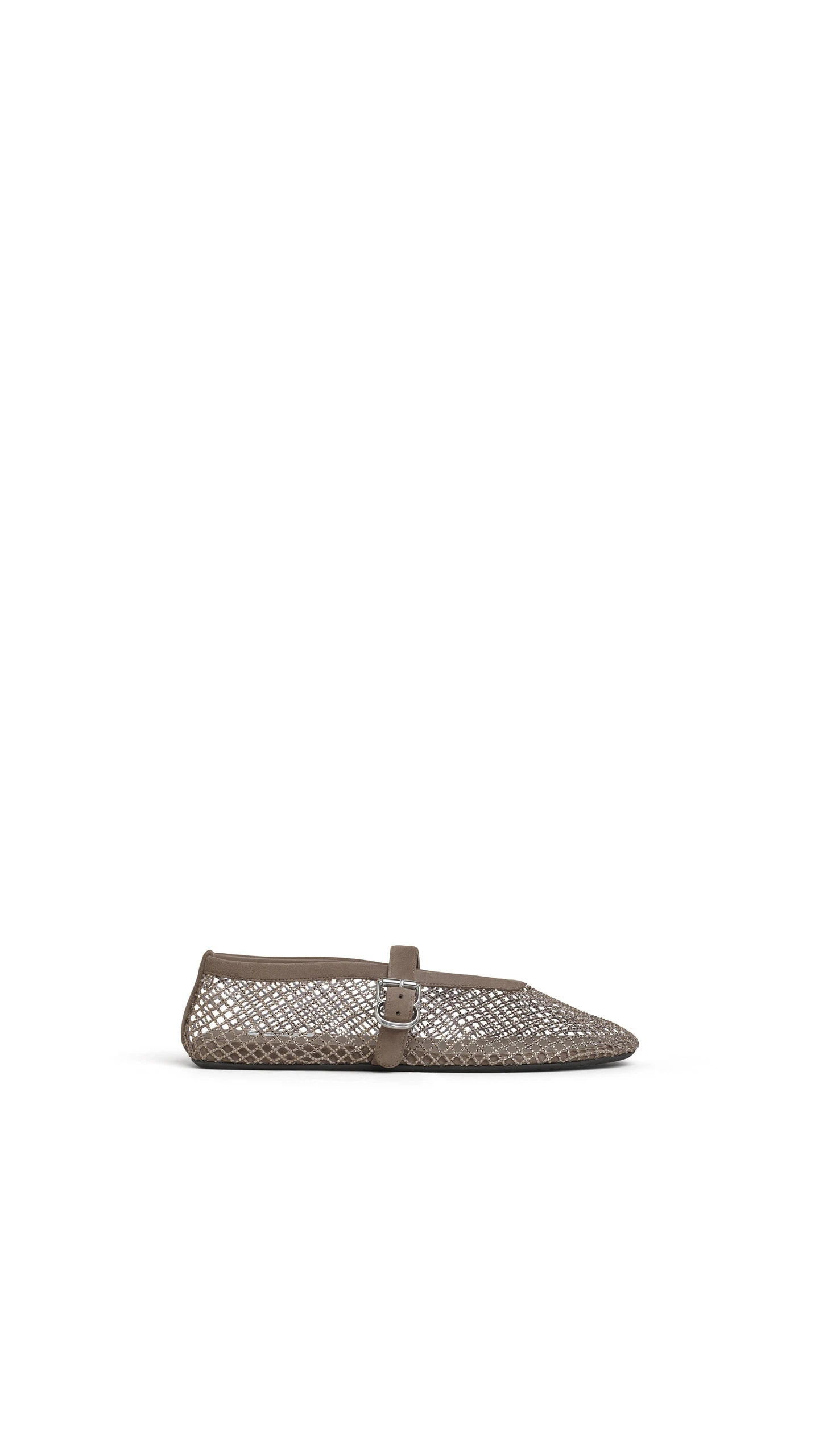 Alaia Ballet Flats in Strass Fishnet, Silver Alaia Ballet Flats in Strass Fishnet, Silver | Flats | Luxury Shoes